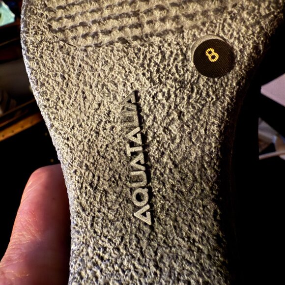 Aquatalia Black Suede Waterproof Black Suede Wedge Heels size 8 New with Box - Picture 9 of 11